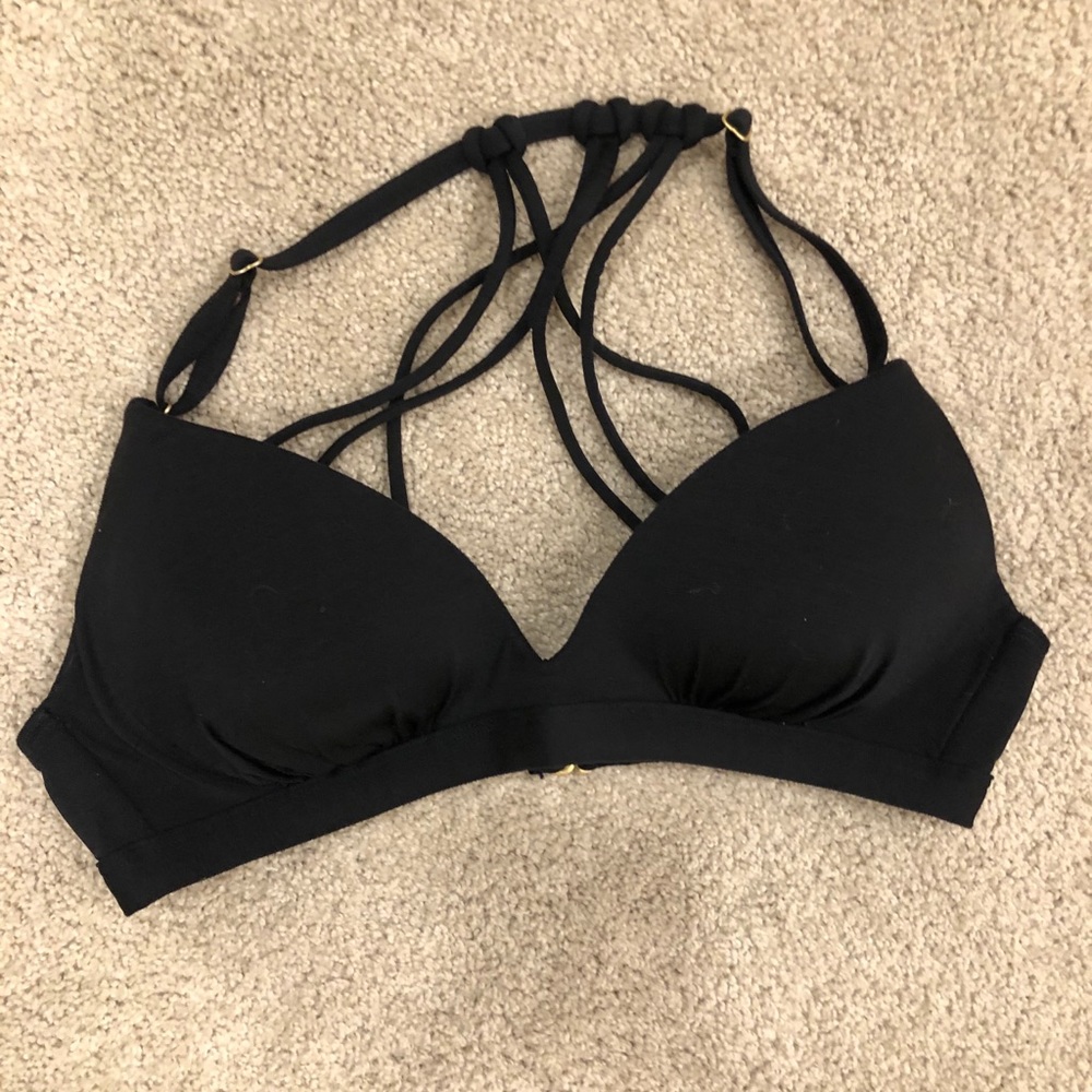 athleta black bikini top